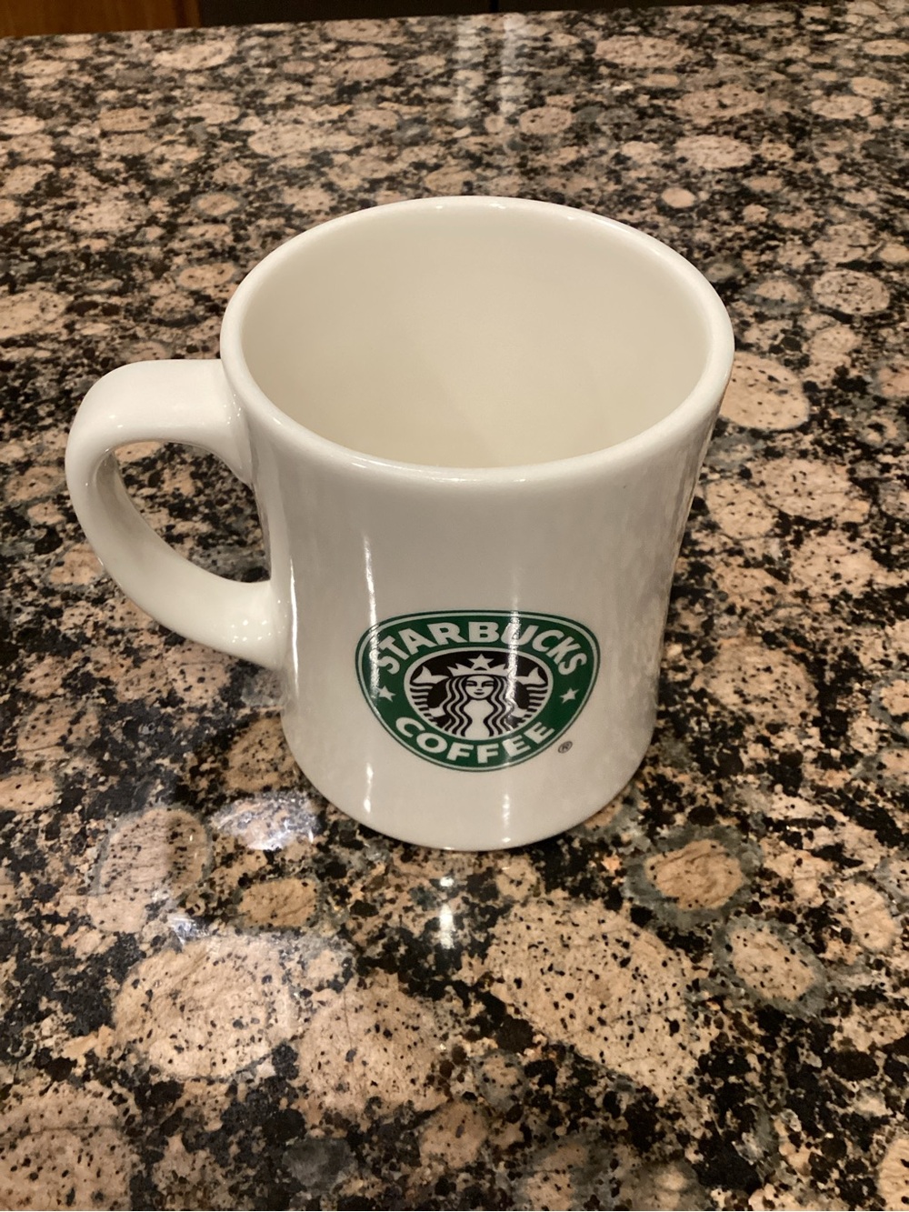 Starbucks White Mug with Green Logo and Classic Shape